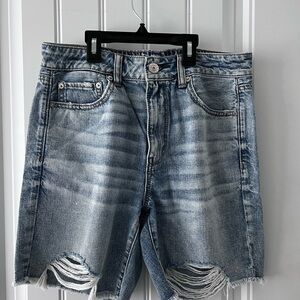 American Eagle Outfitters Light Blue & white Boyfriend Jeans